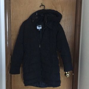 Black winter puffy coat